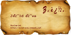 Zöld Éva névjegykártya